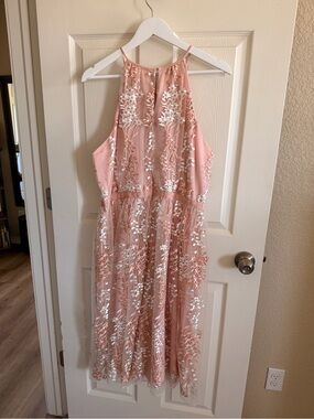 Maggy London Peach-Pink Spaghetti Strap Dress